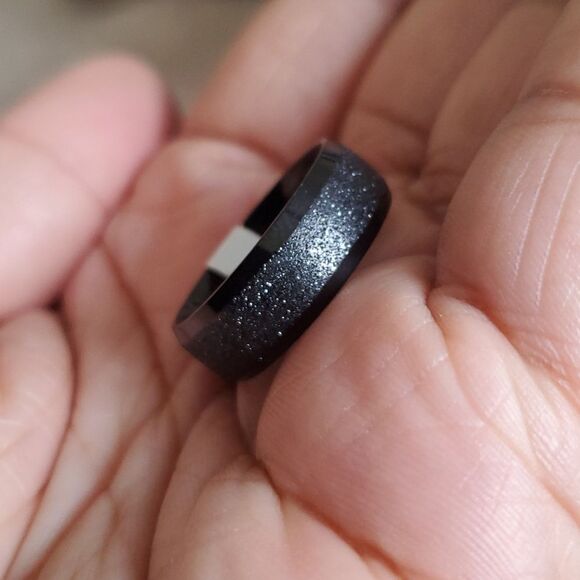 Black Titanium Wedding Band - Picture 1 of 3